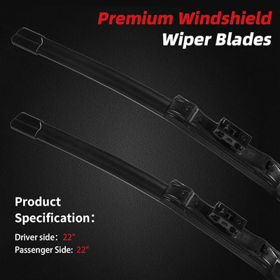 OTUAYAUTO Premium Windshield Wiper Blades - Replacement for Mercedes-Benz GLC300 2016-2021 C300 2015-2022 C-Class CLC-CLASS, All-Weather Performance Top Lock Front Window Wipers 22"+22" (Pack of 2)