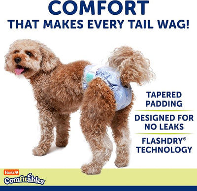 Hartz Comfitables Disposable Dog Diapers, Size XL 5 count, Comfortable & Secure Fit, Easy to Put On, Super Absorbent Male and Female Diaper