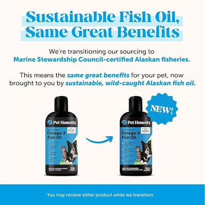 Omega 3 Fish Oil for Dogs and Cats - Liquid Fish Oil for Dogs Skin and Coat Supplement, Dog Omega 3 Fish Oil Supplement EPA + DHA, Wild Caught Pollock & Cod Oil for Dogs for Skin + Coat Health (16oz)