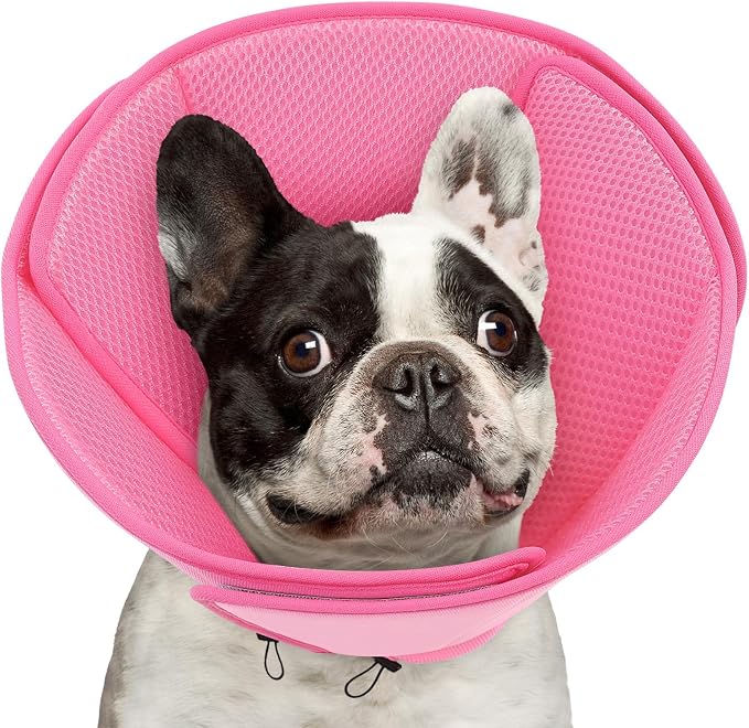 Soft Dog Cone Collar,Comfortable Dog Cones for Medium Dogs/Cats to Stop Licking After Surgery,Comfy Cone for Dogs, Neuter Recovery Ecollars of Shame Alternatives,Pink,M