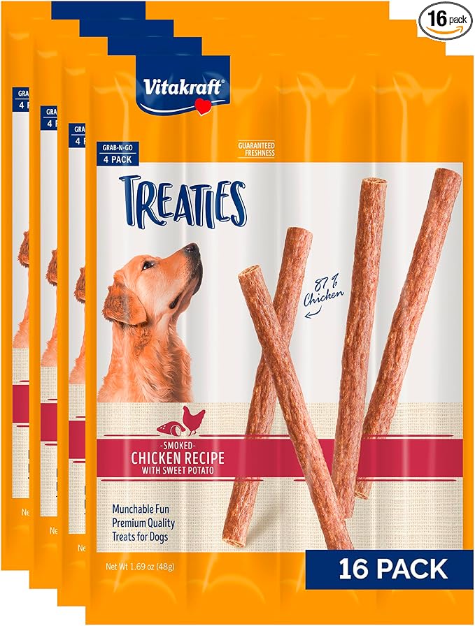 Treaties Dog Treat, Smoked Chicken Recipe with Sweet Potatoes, Value-Pack, 16 Count