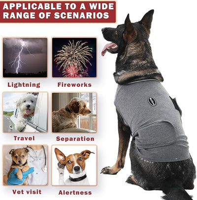 Meifsou Dog Anxiety Vest, Skin-Friendly Thunder Jacket for Dogs, Dog Calming Shirt for Thunder, Fireworks, Vet Visits and Separation - Keep Pet Calm Without Medicine & Training, Anti Anxiety for Dogs