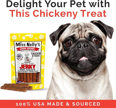 Miss Nelly's - Chicken Jerky Dog Treats - Soft Sticks - USA Made and Sourced - Original Smoke House Recipe - Small Batch Chicken Jerky for Dogs - Minimally Processed - 16 oz. Bag