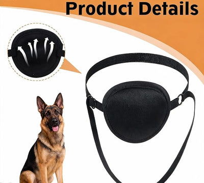 2-Pack Eye Patch for Dogs,Adjustable Dog Eye Patch,Soft and Comfortable Eyes Patches,for Medium/Large Breeds, Prevents Pawing After Injury or Vet Procedures