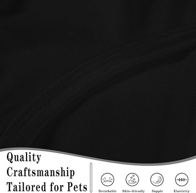 2 Pack Solid Color Dog Shirts - Lightweight, Quick Dry, Breathable Pet T-Shirts for Small to Large Dogs - Stretchy, Durable, Ideal for All Seasons and Holidays.Black White L