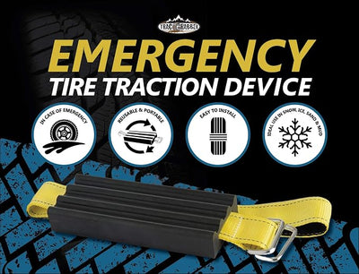 TRACGRABBER Tire Traction Device for Trucks & Large SUVs, Set of 4 - Made in the USA, Anti Skid Emergency Tire Straps to Get Unstuck from Snow, Mud & Sand - Snow Traction Mat or Tire Chain Alternative