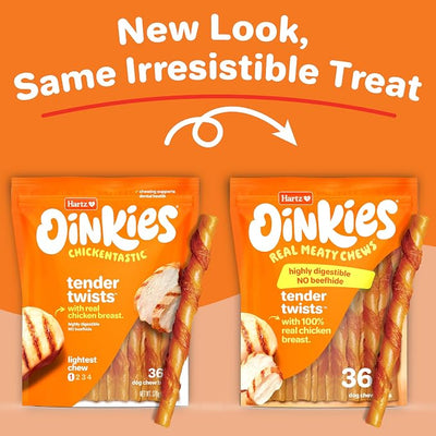 Oinkies Tender Twists Rawhide‑Free Dog Chews , 72 Count