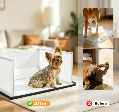 Dog Litter Box with High Walls,Pee Pad Holder Tray for Dog Potty