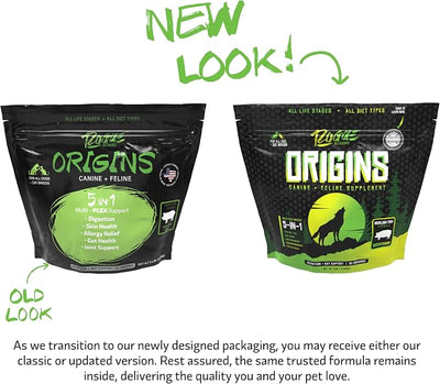 Rogue Pet Science Origins 5-in-1 Dog Supplement - Powdered Food Topper w/Natural Heirloom Pork Protein- Supports Healthy Digestion, Skin, and Coat - Helps Reduce Itching & Joint Inflammation (5 lbs)