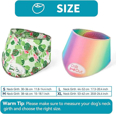 ALL FOR PAWS Cooling Bandana for Dogs, 2 Pack Dog Cooling Neck Wrap, Ice Dog Bandanas for Large Dogs, Cooling Scarf for Dogs, Blue Neck Cooler for Dogs(XL, Neck Girth 20.8-24.4 Inch)