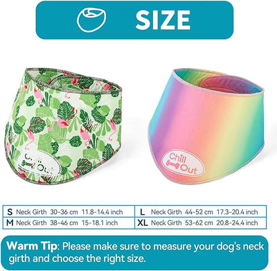 ALL FOR PAWS Cooling Bandana for Dogs, 2 Pack Dog Cooling Neck Wrap, Ice Dog Bandanas for Large Dogs, Cooling Scarf for Dogs, Blue Neck Cooler for Dogs(L, Neck Girth 17.3-20.4 Inch)