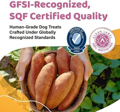 iPaw Sweet Potato Sticks for Dogs, Single Ingredient Dog Treats for Vegetarian, All Natural Human Grade Puppy Chew, Rawhide Alternative, Hypoallergenic, Easy to Digest