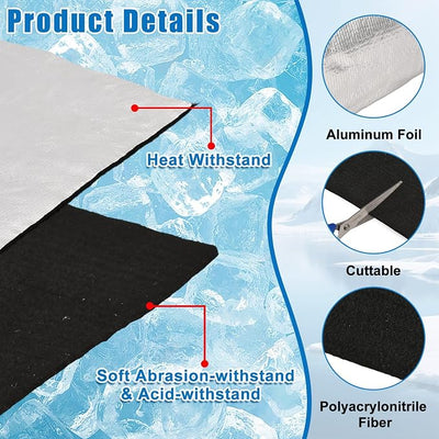 XhuangTech 7.5’’×40’’ Car Battery Insulation Kit, 3MM Battery Insulation Cover Extreme Temperature Protection, Thermal Wrap Heat Shield Blanket for Car Truck RV Boat, Reduce Heat Damage