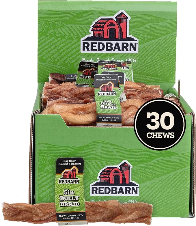 Braided Bully Sticks 5" Dog Treats, 5-in chew, case of 30