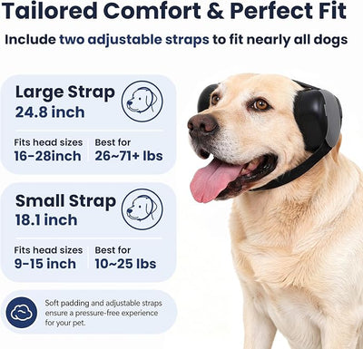 Upgraded Dog Ear Muffs Noise Protection, 35dB NRR Dog Headphones with Adjustable Straps