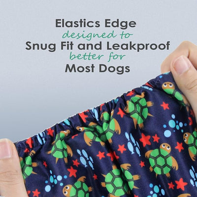 wegreeco Washable Dog Diapers - Washable Male Dog Belly Wrap - Pack of 3 (Turtle, X-Small)