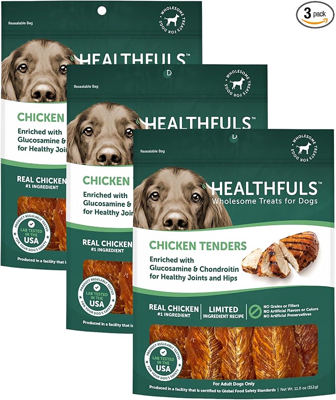 Chicken Tenders Dog Treats with Glucosamine & Chondroitin, 11oz (Pack of 3)