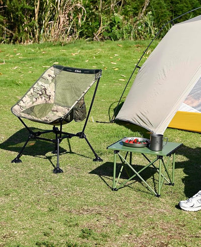 iClimb Ultralight Compact Camping Folding Table with Carry Bag (Reinforced Green - S)