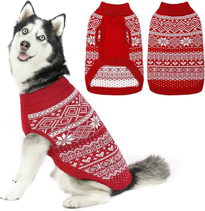HOMIMP Argyle Dog Sweater - Warm Winter Coat for Small, Medium & Large Dogs, Ugly Puppy Sweater for Boys & Girls