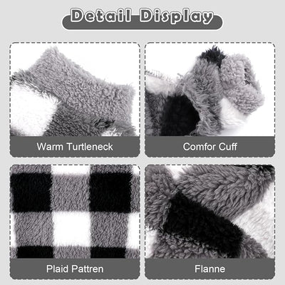 Sebaoyu Turtleneck Dog Pajamas for Small Dogs, Fleece Dog Sweater, Winter Cute Tiny Clothes Outfit Puppy Clothes Pet Jumpsuits Chihuahua Yorkie Cat Clothing,Grey,Medium