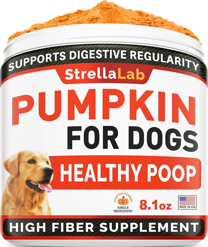 Pumpkin for Dogs - 8oz High Fiber Powder Supplement - Stool Consistency and Softener - Diarrhea, Constipation, Upset Stomach, Food Sensitivity, Scoot - Digestion Support - Made in USA