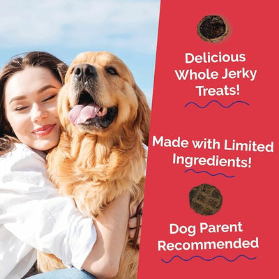 Fruitables Whole Jerky Bites, Healthy Dog Treats, Puppy Essentials, Jerky Dog Treats, Made in the USA, No Fillers or Nitrates, Real Bacon & Apple Flavor, 5oz
