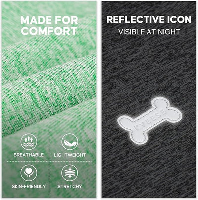 KYEESE 2Pack Dog Shirt, Lightweight Sun Protection Sleeveless Dog T Shirts for Medium Large Dogs Boy, Breathable Pet Reflective Tank Top Summer Dogs Clothes for Outdoor Walking, Grey+Dark Green, 2XL