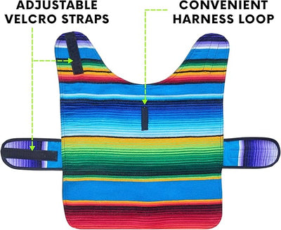 Dog Clothes - Handmade Dog Poncho from Authentic Mexican Blanket by Baja Ponchos (Blue, XXL)
