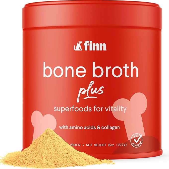 Bone Broth Plus for Dogs | Joint & Mobility Topper Packed with Collagen & Amino Acids | Only 6 Ingredients | Powdered Meal Topper for Dogs