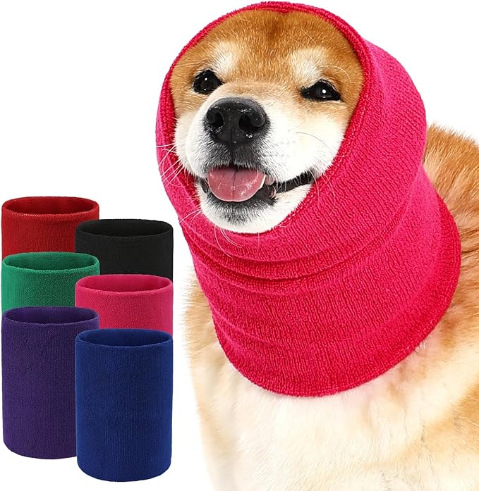 Dog Calming Hoodie Quiet Head Cover Sleeves Double Layer Thickened Dog Ear Muffs Noise Protection,Dog Hematoma Ear Wrap, Dog Headband for Anxiety Relief for Bath, Thunderstorms