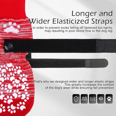 EXPAWLORER Anti Slip Dog Socks to Prevent Licking Paws, Dog Shoes for Hot Pavement, Dog Booties for Small Medium Large Senior Dogs, Traction Control Boots & Paw Protectors for Hardwood Floors