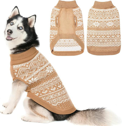 HOMIMP Dog Sweater Argyle Beige ML