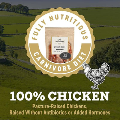 Farm Hounds - Chicken Jerky - Premium Natural Jerky for Dogs - 100% Humanely Raised Chicken - Break-to-Size - Great for Training & Treats - No Added Fillers - Made in USA - 3.5 oz -1 Pack