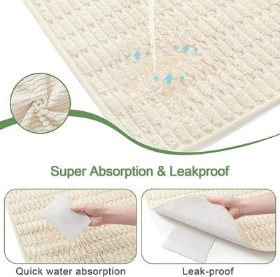 Washable Pee Pads for Dogs, Reusable Puppy Pads Dog Pads, Non-Slip Dog Pee Pads, Leakproof Pet Pee Pads Wee Wee Pads for Dogs. (Cream White, 60"x82"(Pack of 1))