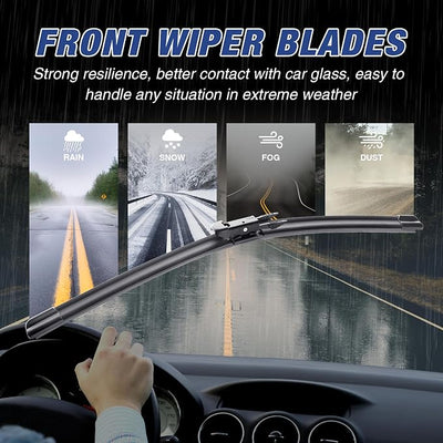 28"+28" Silicone Windshield Wiper Blades Replacement For Ford Fusion 2019-2013,Transit Connect 21-17 Escape 20-13,Focus 18-12,Edge 20-15 Water Repellent Automotive Replacement Windshield Wiper Blades