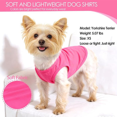 2 Pack Dog Shirt for Small Dogs Girl Boy Camouflage Puppy Clothes Pet T Shirts Dog Clothes for Small Dogs Cats Apparel (Pink Camouflage + Solid Color, Medium)