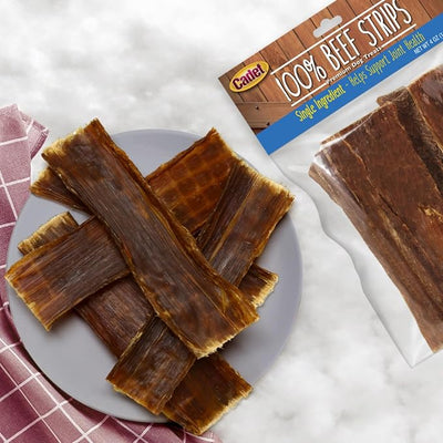 Cadet 100% Beef Strips Dog Treats, Single Ingredient Beef Esophagus Dog Jerky, Healthy High Protein Rawhide Alternative for Small & Large Dogs, 1.4 Ounce