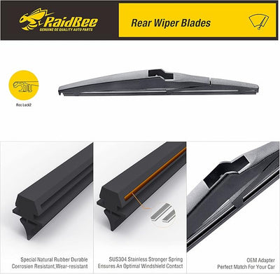 Rear Wiper Blade, 11 inch Rear Windshield Wiper Blades for Original Equipment Replacement, Compatible for Toyota Matrix 2008-2003, Jeep Grand Cherokee 2022-2014 + More (H281/11-A)