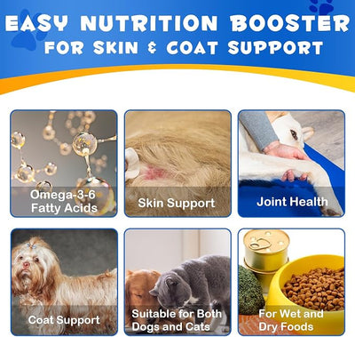 Alaskan Salmon Oil for Dogs 2Pcs, Omega 3 Fish Oil with Natural EPA+DHA Fatty Acids for Skin, Joints, Coat Health, Dog Skin and Coat Fish Oil Liquid Supplement, All Ages All Breeds 17.6fl.oz.(2 x 8.8)