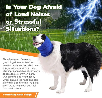 Dog & Cat Calming Band Cat Anxiety Relief Cover,Double Layer Thickened Pet Ears Elastic Neck Band Noise Cancelling Ear Muffs for Anxiety Relief/Noise Protection,Grooming,Thunder,Fireworks