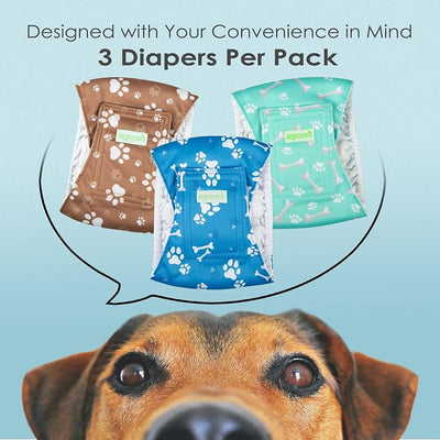 Wegreeco Washable Male Dog Belly Band - Pack of 3 - Washable Male Dog Belly Wrap, Small Doggie Diapers for Doggy Puppy (Bone, X-Small)