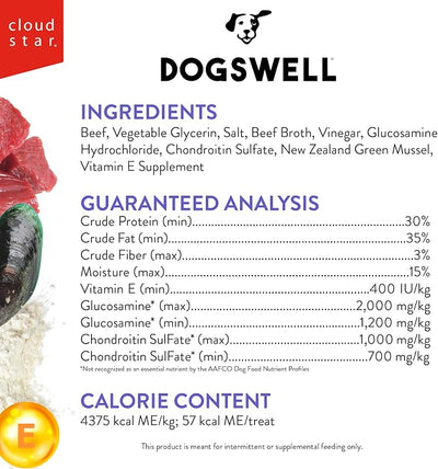 Dogswell Hip & Joint Jerky Dog Treats, Beef, 10 oz. Pouch