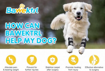 Dog Wrist Brace for Front Leg ,Carpal Brace for Dogs Prevents Injuries Sprains Helps with Loss of Stability Caused by Arthritis, Keep Joint Warm, Reduces Pain Inflammation（Pair）