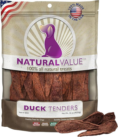 Loving Pets Natural Value All Natural Soft Chew Duck Tenders Dog Treat, 14-Ounce (8051)