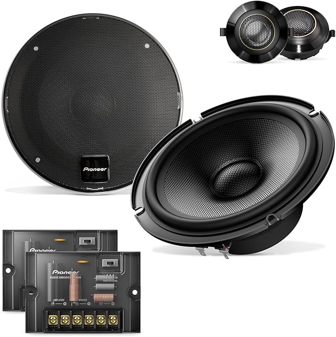 Pioneer Z-Series TS-Z65CH 6.5” 2-Way Speakers (Pair) – 330W Max, Crisp Highs + Clear Vocals, Audiophile upgrade, add an amplifier for optimal performance