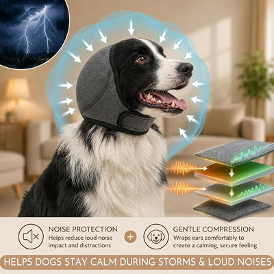 HOFi Noise-Protection Ear Covers for Dog: Calms Dogs in 3 Minutes by Reducing Loud Noise Impact During Fireworks/Thunderstorms/Vet Visits - Anxiety Relief for Medium Breeds Beagle/Cocker/Border