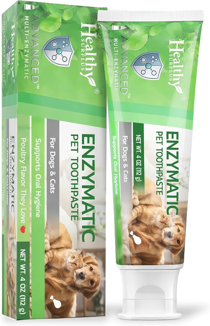 4 Oz - Enzymatic Dog Toothpaste (Poultry - Chicken Flavor) for Dogs & Cats - Fresh Breath, Plaque & Tartar Control - Advanced 5-Enzyme Pet Toothpaste