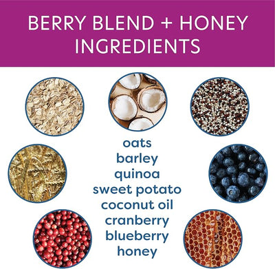 Body and Soul Berry Blend + Honey Crunchy Premium Training Dog Treats Superfood Oven Baked Biscuits Oats Barley & Quinoa - Clean Natural Plant Protein, No Additives No Fillers Made in USA 2Pk (20oz)