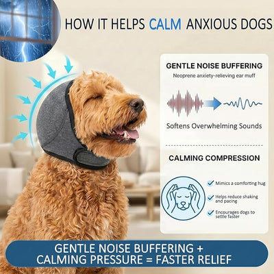MCTOURY Dog Ear Covers for Anxiety-Relief: Fast Calms Dogs in 1 Minute | Noise Protection Ear Muffs for Fireworks/Thunderstorms - Designed for Medium Breeds Beagle/French Bulldog/Border Collie