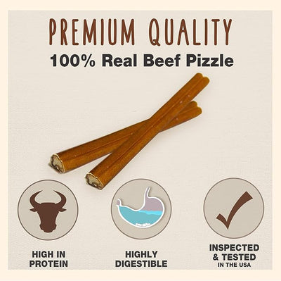 Cadet Bully Sticks for Small Dogs – All-Natural Beef Pizzle, High Protein, Low Fat, Long-Lasting, Grain & Rawhide-Free Dog Chews for Aggressive Chewers, Small (50 Count)